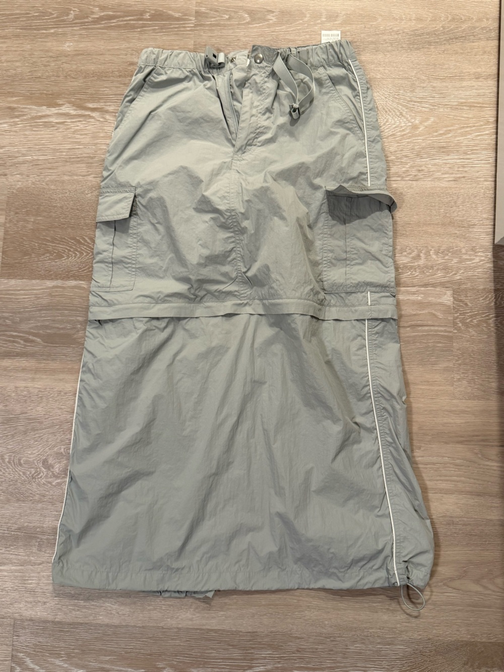 ISTKUNST Nylon Cargo Maxi Skirt – Grey 🇰🇷